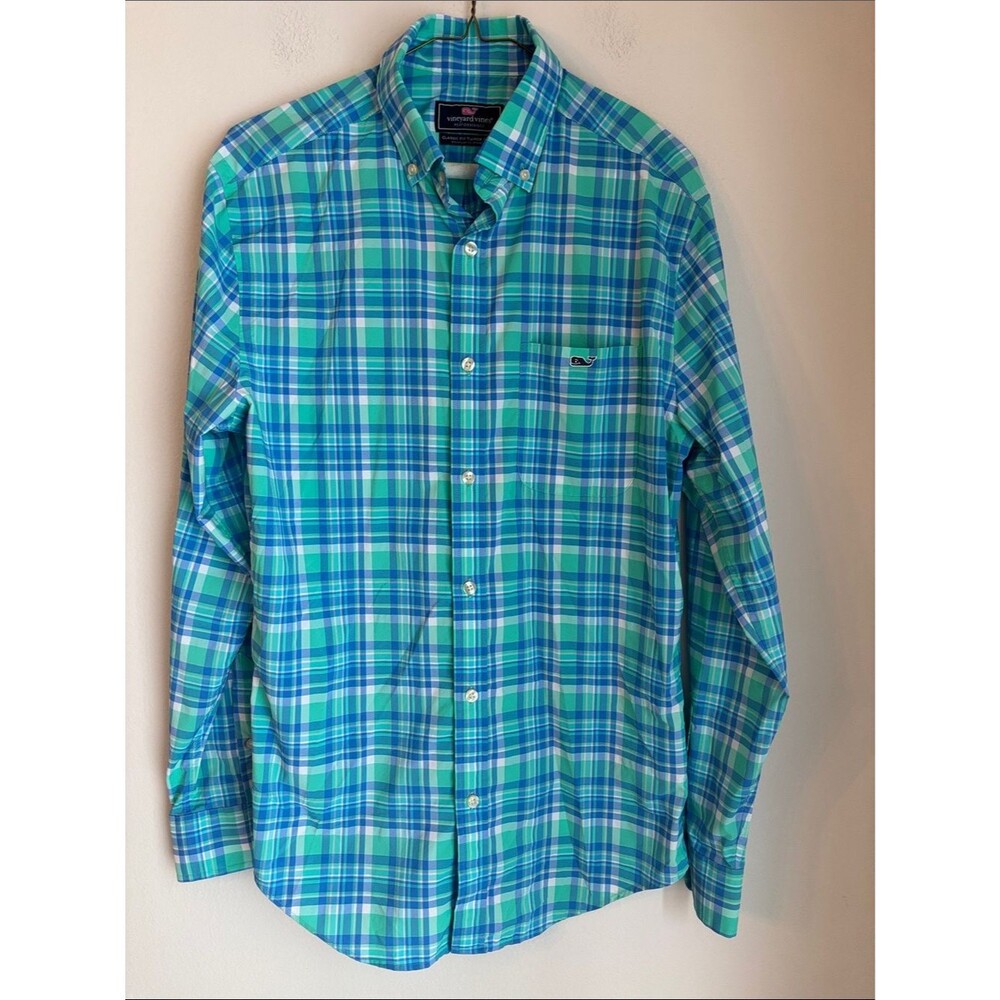 Vineyard Vines Performance Classic fit Tucker  Plaid Button-Down Shirt Mens SM